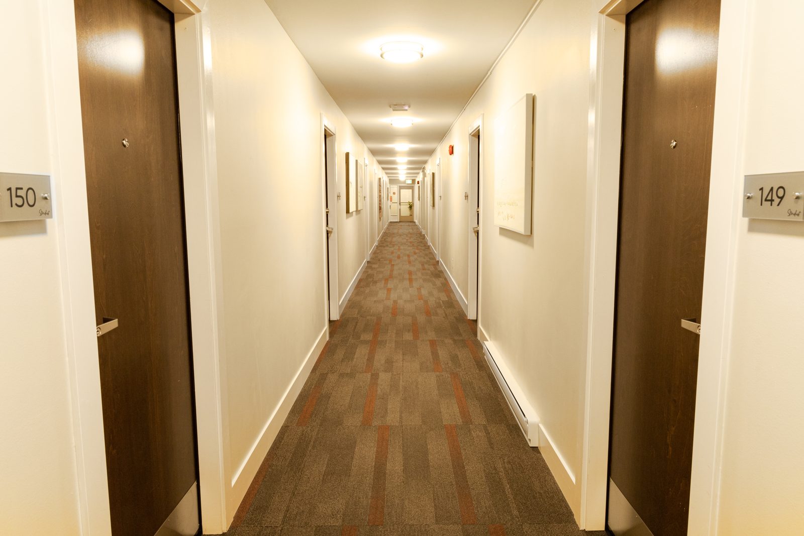 Interior corridor at the Bedford building