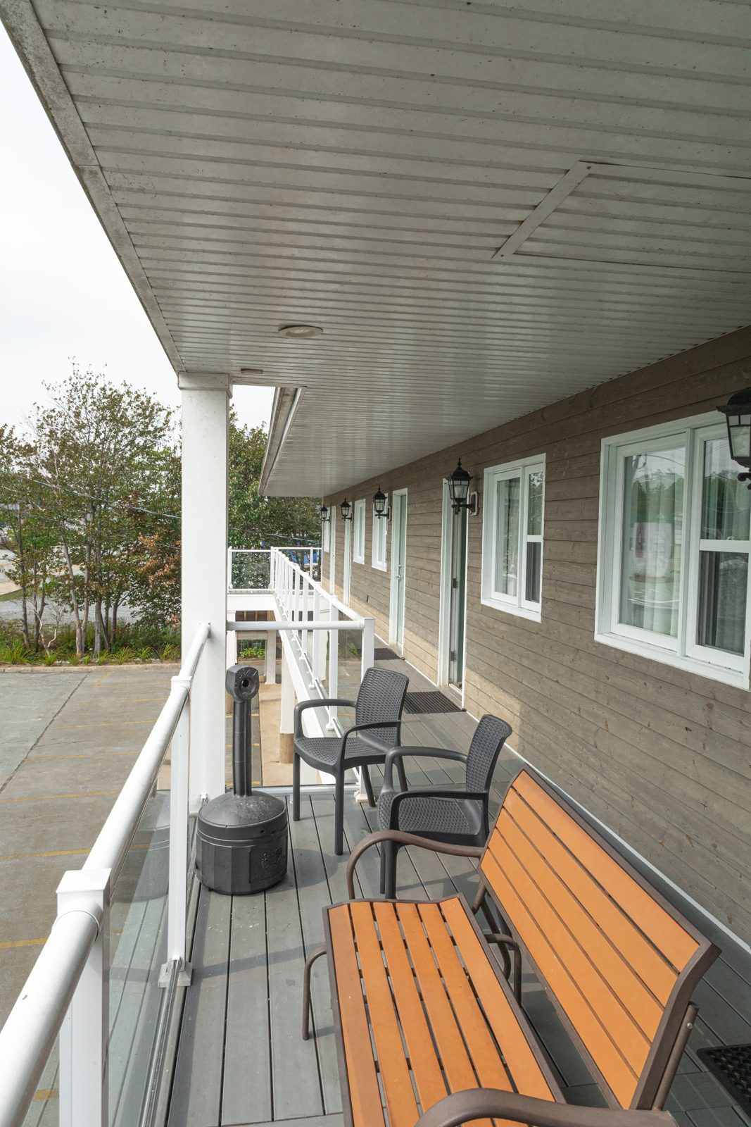 Bench seating on the Timberlea balcony